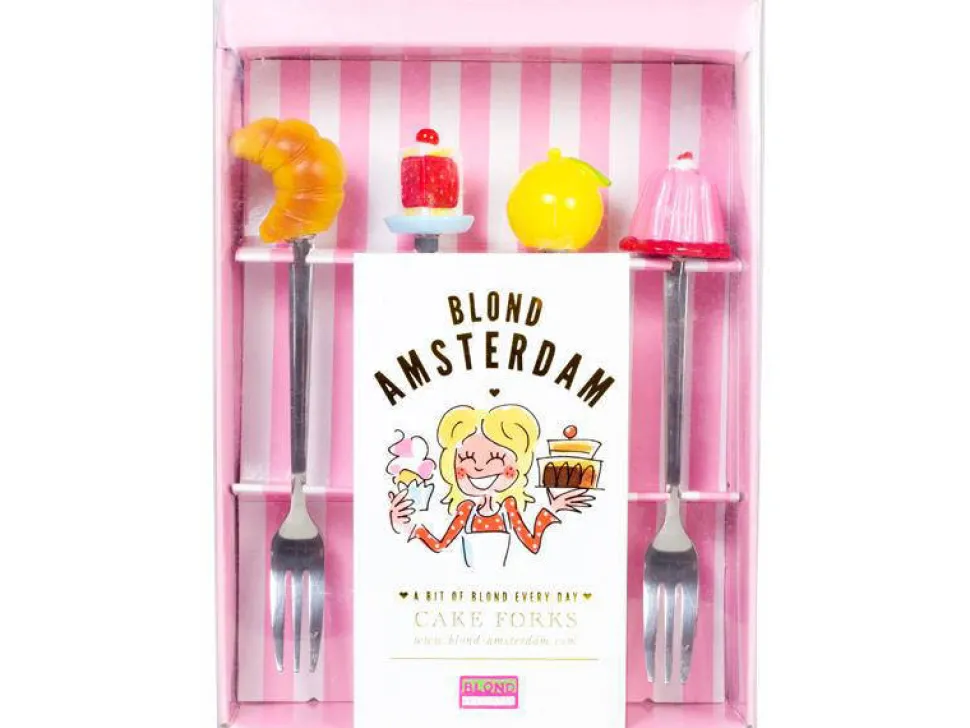 Blond Amsterdam Taartvorkje Even Bijkletsen (Set Van 4)