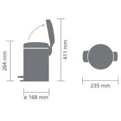 Brabantia Newicon Pedaalemmer (3L)