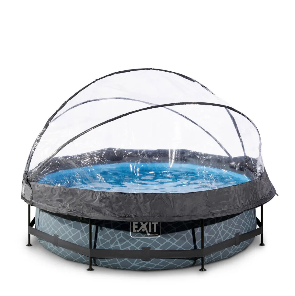 Exit Frame Pool O300X76Cm Grijs Met Overkapping