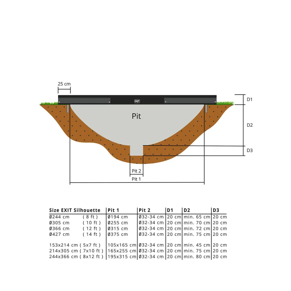 Exit Silhouette Ground Trampoline O427 Cm