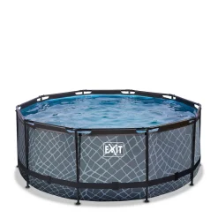 Exit Stone Zwembad O360X122Cm Met Filterpomp Grijs