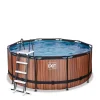 Exit Wood Zwembad O360X122Cm Met Filterpomp Bruin