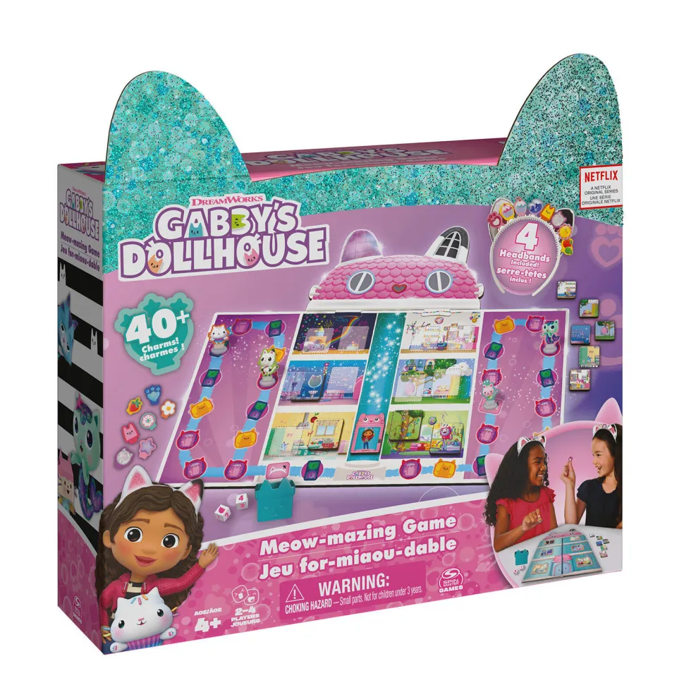 Gabby'S Dollhouse Gabby'S Poppenhuis Gabby'S Bordspel Met 4 Kattenoren-Haarbanden