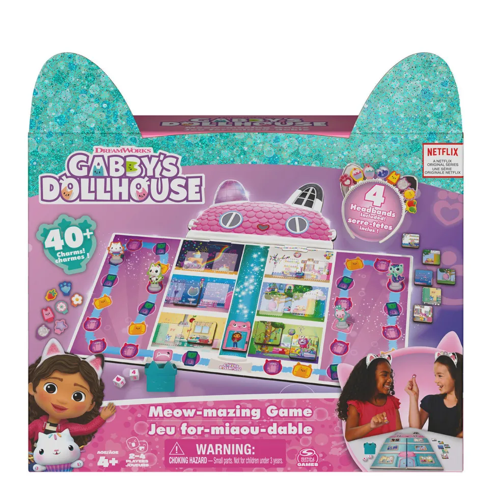 Gabby'S Dollhouse Gabby'S Poppenhuis Gabby'S Bordspel Met 4 Kattenoren-Haarbanden
