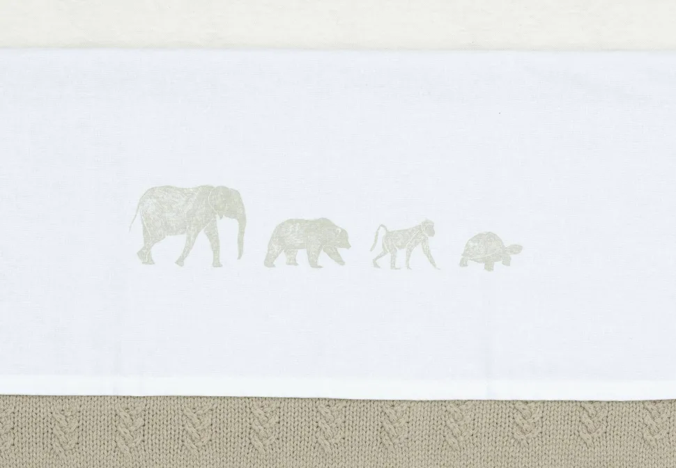 Jollein Baby Ledikantlaken 120X150Cm Animals - Olive Green
