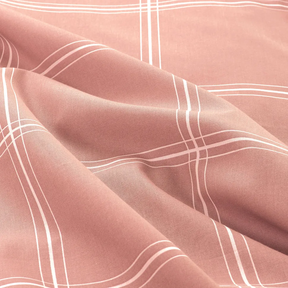 Nous Living Katoenen Dekbedovertrek 1 Persoons Line Check (140X220 Cm)