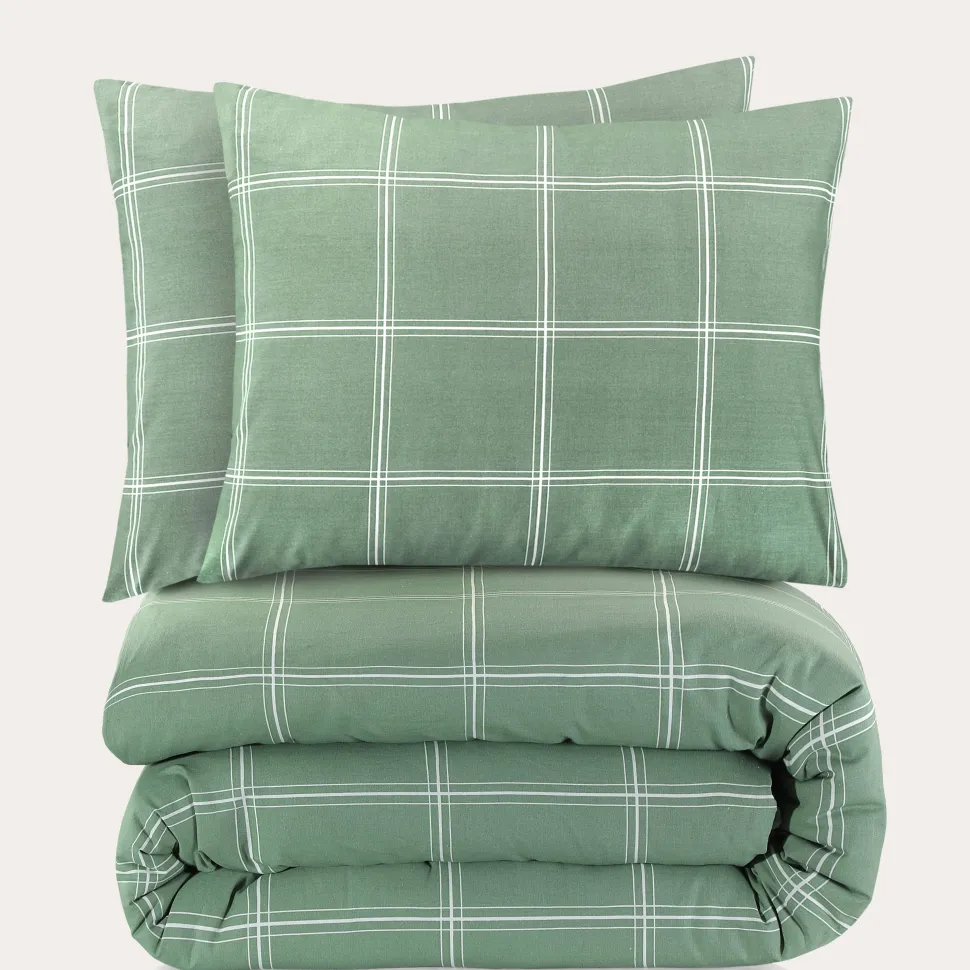 Nous Living Katoenen Dekbedovertrek Lits-Jumeaux Line Check (240X220 Cm)