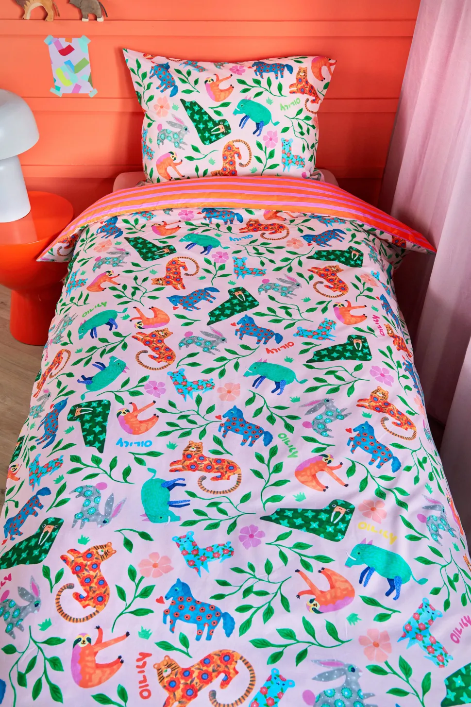 Oilily Katoenen Dekbedovertrek Baby Happy Zoo (100X135 Cm)