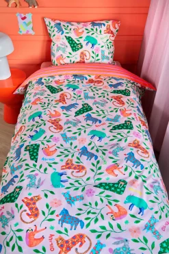 Oilily Katoenen Dekbedovertrek 1 Persoons Happy Zoo (140X200 Cm)