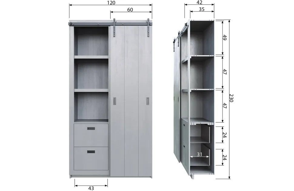 Vtwonen Wandkast Slide Barn