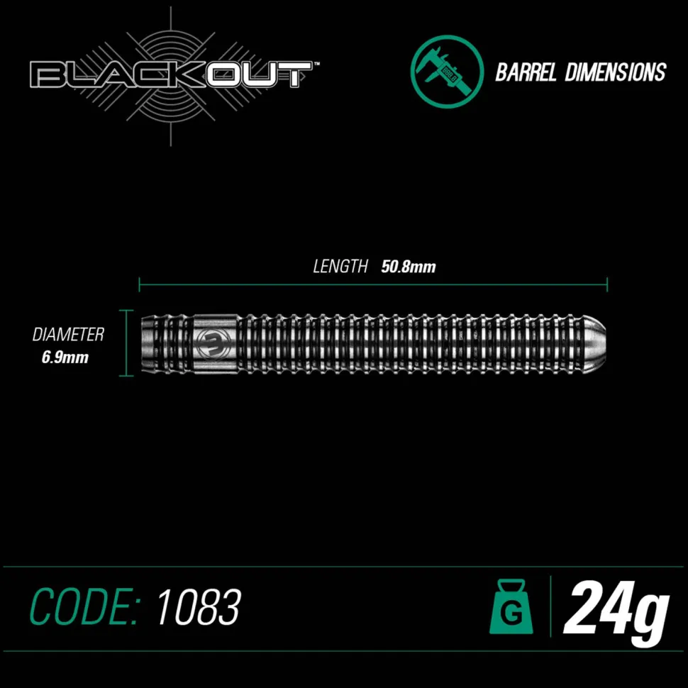 Winmau Blackout Steeltip Dartpijlen 24Gr