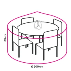 Winza Outdoor Covers Premium Tuinmeubelhoes Tafel Tot O150 Cm