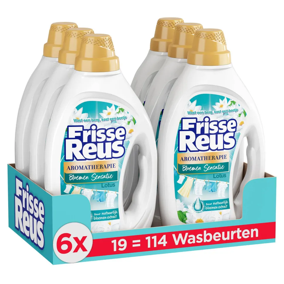 Witte Reus Gel Lotus - Vloeibaar Wasmiddel - Witte Was - Voordeelverpakking - 6 X 19 Wasbeurten - 114 Wasbeurten