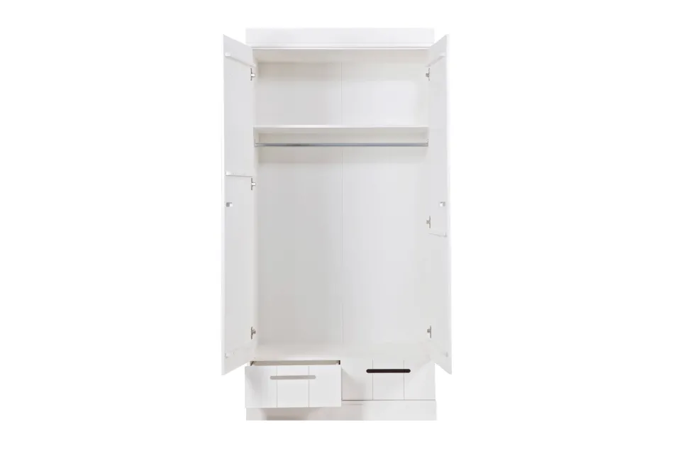 Woood Woood Connect Kast 2-Deurs Met Lade - Grenen - Wit - 195X94X53 Connect